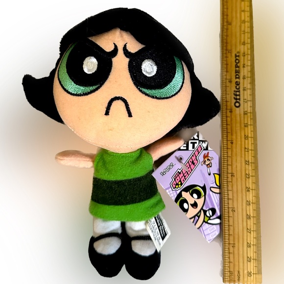 VTG Y2K WARNER BROS POWERPUFF GIRLS BUTTERCUP BEANBAG CARTOON NETWORK PLUSH HERO - Picture 2 of 3
